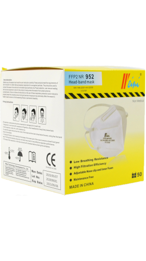 Respiratorius 952 FFP2, su gumytėmis per galvą  (min. kiekis - 50 vnt.) 3