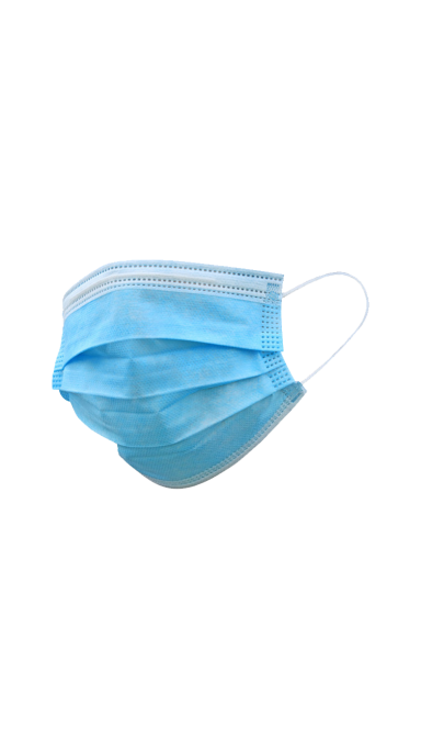 Vienkartinė kaukė FACE MASK, 3 sluoksnių, mėlyna(50 vnt.)
